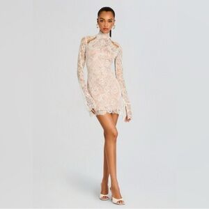 Retrofete Gilana Long Sleeve Lace Mini Dress